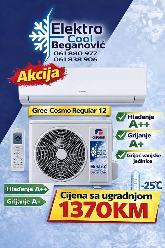Inovativna tehnologija omogućava širok raspon mogućnosti za grijanje i hlađenje, prilagođavajući se Vašim potrebama i osiguravajući optimalnu udobnost u svako doba godine.